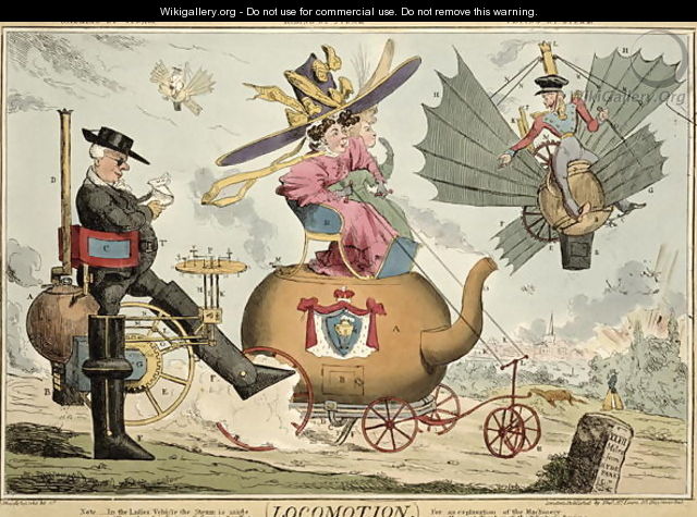 Locomotion - Walking by Steam, Riding by Steam, Flying by Steam, published by Thomas McLean, London - Robert Seymour