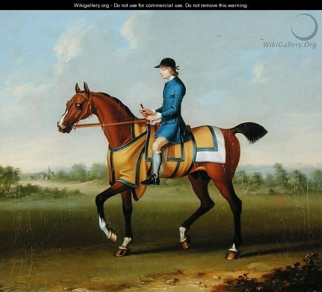 A Bay Racehorse with Jockey Up - James Seymour
