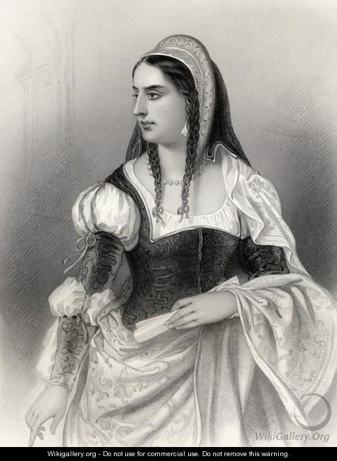 Isabella I 1451-1504 The Catholic, illustration from World Noted Women by Mary Cowden Clarke, 1858 - Pierre Gustave Eugene (Gustave) Staal