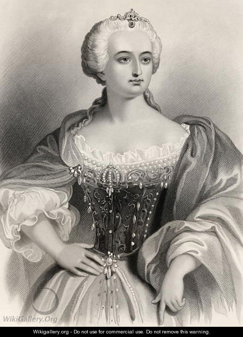 Maria Theresa 1717-80 Archduchess of Austria and Queen of Hungary amd Bohemia, illustration from World Noted Women by Mary Cowden Clarke, 1858 - Pierre Gustave Eugene (Gustave) Staal