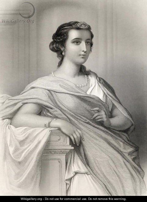 Aspasia of Milet c.470-410 BC illustration from World Noted Women by Mary Cowden Clarke, 1858 - Pierre Gustave Eugene (Gustave) Staal