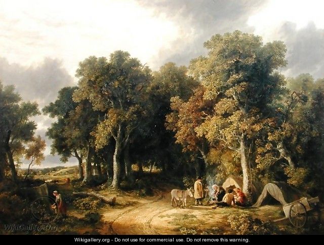 Encampment in a Wooded Landscape - James Stark