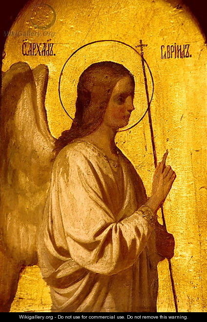 Detail of the iconostasis depicting the Angel of the Annunciation, 1861 - Evgraf Sorokine
