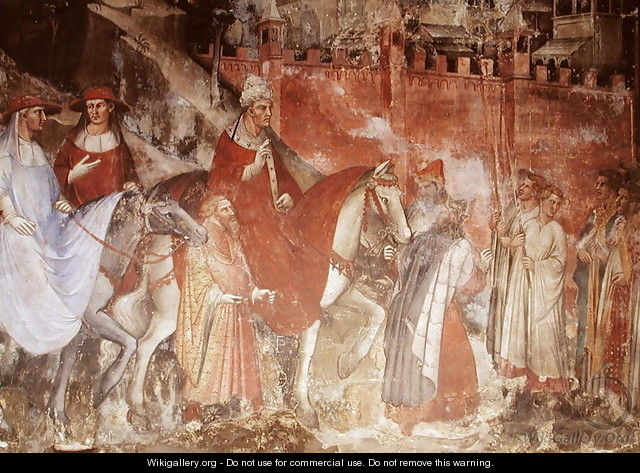 The History of Pope Alexander III 1105-81- The Entrance of the Pope and Emperor Frederick Barbarossa c.1123-90 into Rome, 1407 - Luca Spinello Aretino