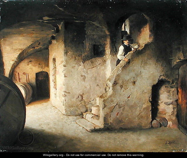 A Wine Cellar, c.1872 - Johann Sperl
