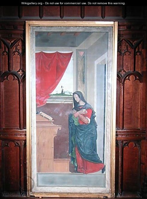 Virgin Annunciate, annunciation panel originally forming one of the outside shutters of the organ in San Bartolomeo, Vicenza - Giovanni de