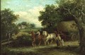 The Haycart Crossing the Ford in Summer - Thomas Smythe