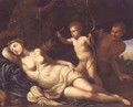 The sleeping Diana surprised by Cupid and a Satyr - Giovanni Gioseffo da Sole