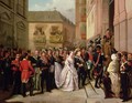 Isabella II of Spain 1830-1904 and her husband Francisco de Assisi visiting the Church of Santa Maria - Ramon Soldevila Trepat