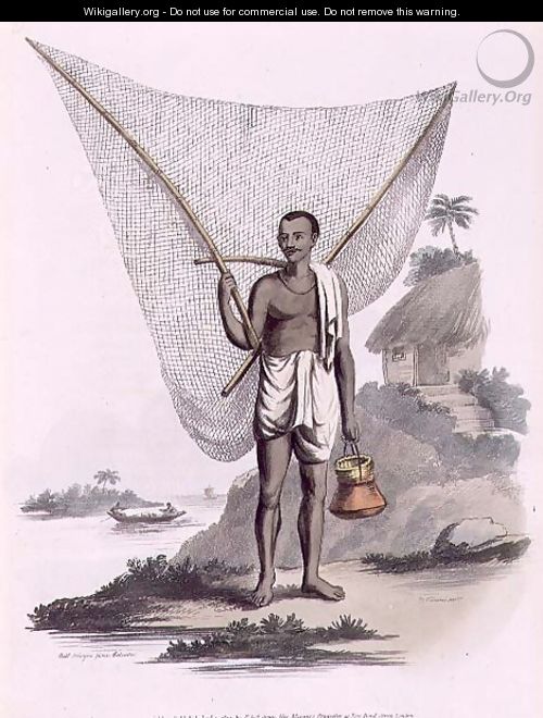 An Indian Fisherman, engraved by Thomas Vivares c.1735-90 pub. by Edward Orme, 1804 - (after) Solvyns, Franz Balthazar