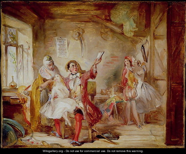 Backstage at the Theatre Royal, possibly depicting Ira Frederick Aldridge 1807-67 rehearsing Othello, 1862 - Abraham Solomon