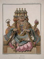 Brahma, Hindu god of creation, from Voyage aux Indes et a la Chine by Pierre Sonnerat, engraved by Poisson, published 1782 - (after) Sonnerat, Pierre