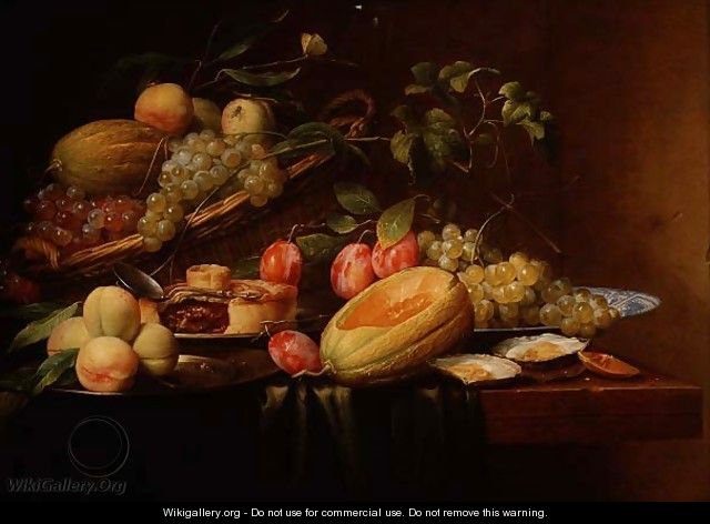 Still Life of Fruit, Oysters and a Pie - Joris Van Son