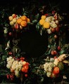 Garland of fruit around an empty niche - Jan Frans van Son