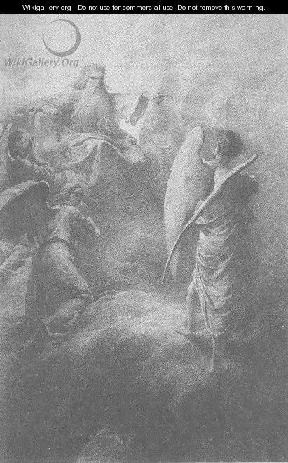 Illustration to Imre Madachs The Tragedy of Man- In the Heaven Scene 1 1887 - Mihaly von Zichy