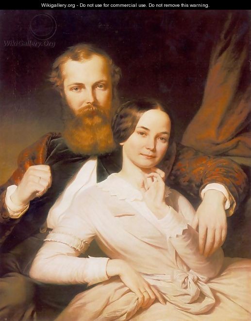 Composer Mihaly Mosonyi and his Wife 1840s - Henrik Weber