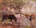 Horses at a Pool - George Smith