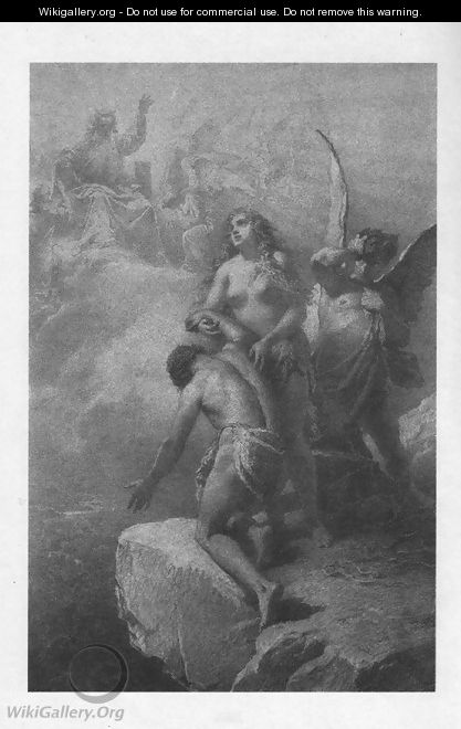 Illustration to Imre Madachs The Tragedy of Man- Outside the Paradise Scene 15 1887 - Mihaly von Zichy