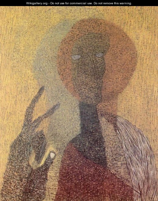 Self-portrait with Hold-up Icon 1936 - Lajos Vajda