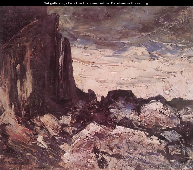 Rocky Landscape c. 1920 - Janos Vaszary
