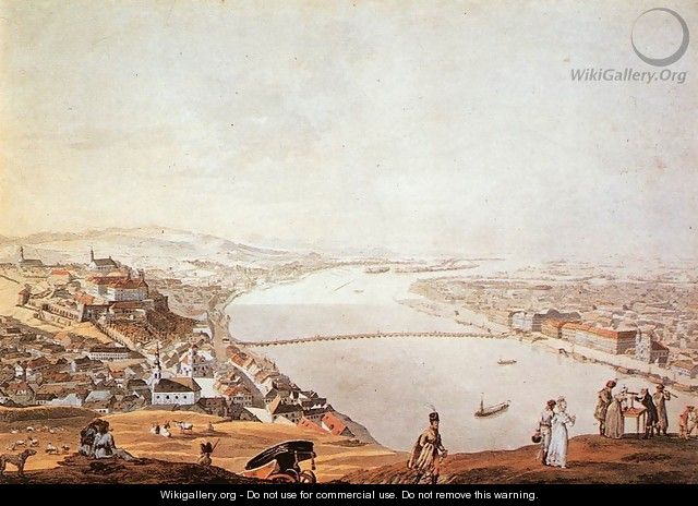 View of Pest-Buda from the Gellerthegy 1817 - Andras Petrich