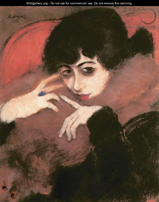 Shivering Girl with a Blue Ring 1916 - Jozsef Rippl-Ronai