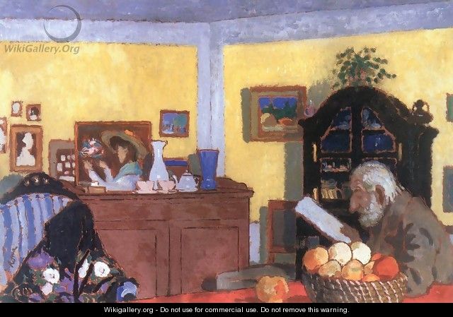 Uncle Piacsek in front of the Black Sideboard 1906 - Jozsef Rippl-Ronai