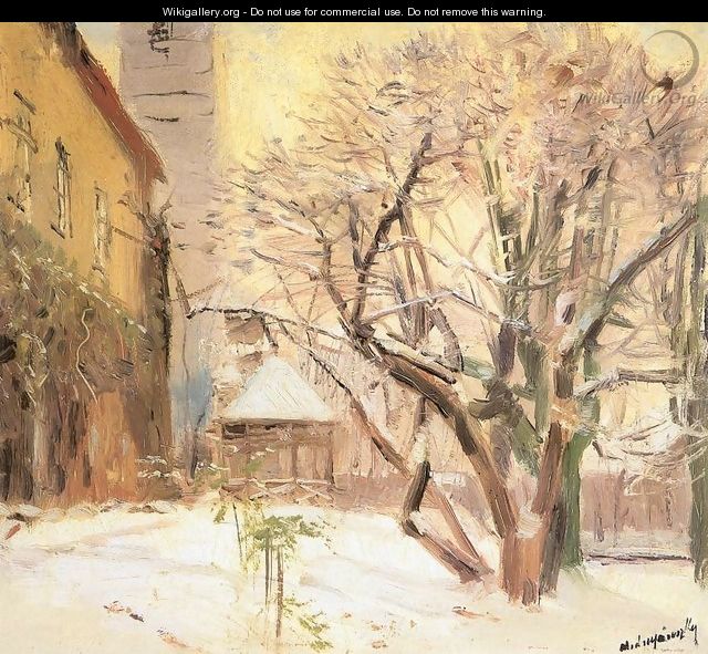 Courtyard in Winter after 1910 - Laszlo Mednyanszky