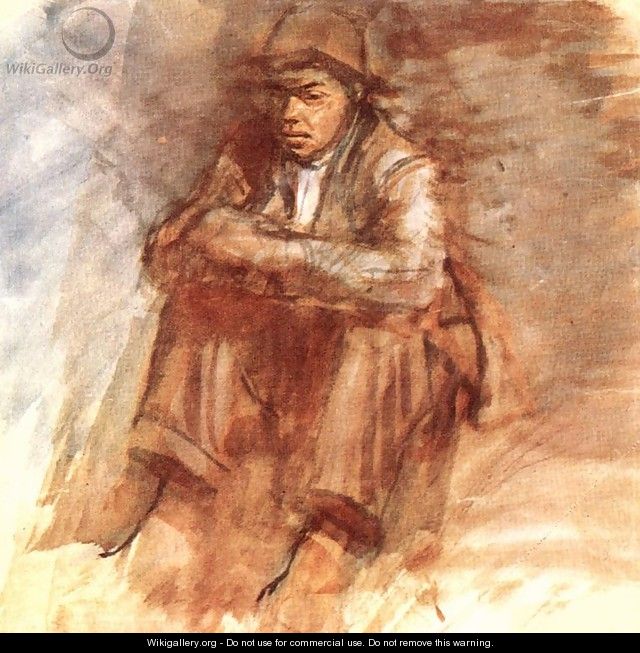 Sitting Tramp 1906-10 - Laszlo Mednyanszky