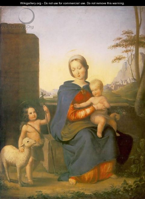 Madonna with the Child and St John the Baptist 1827 - Gabor Melegh
