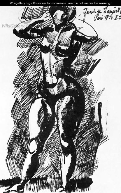 Standing Female Nude 1914 2 - Jozsef Nemes Lamperth