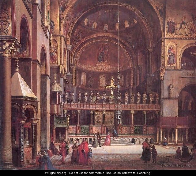Interior of Sr Marks Basilica in Venice 1873-75 - Mihaly Kovacs