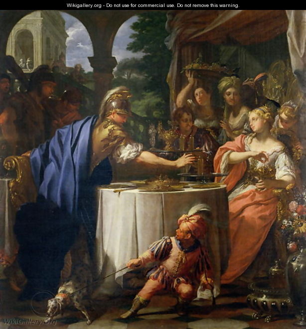 The Banquet of Mark Anthony 83-30 BC and Cleopatra 69-30 BC 1717 - Francesco Trevisani