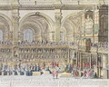 A Prospect of the Choir of the Cathedral Church of St. Paul, on the General Thanksgiving, the 31st of December 1706. Her Majesty and both Houses of Parliament present 2 - (after) Trevett, Robert