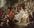 The Hunt Lunch, detail of the diners, 1737 - Jean François de Troy