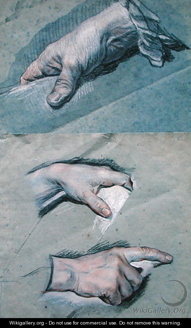 Study of the Hands of a Man - Maurice Quentin de La Tour