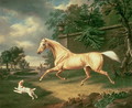 A Palomino frightened by an oncoming storm with a Spaniel, 1814 - Charles Towne