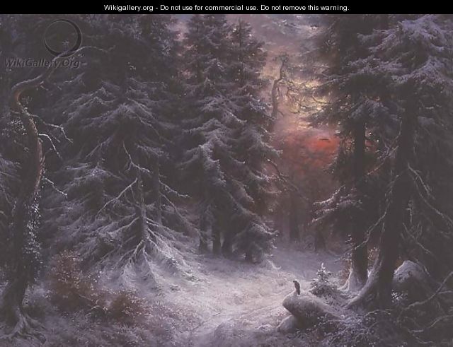 Snow Scene in the Black Forest - Carl Friedrich Wilhelm Trautschold