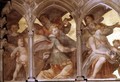 Musical angels within a trompe loeil cloister, from the interior west facade - Santi Di Tito