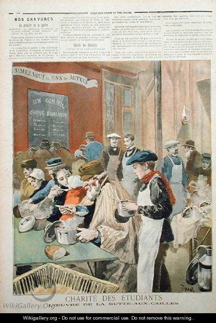 The Charity of the Students The Soup Kitchen at Butte-aux-Cailles, from Le Petit Journal, 5th February 1894 - Oswaldo Tofani