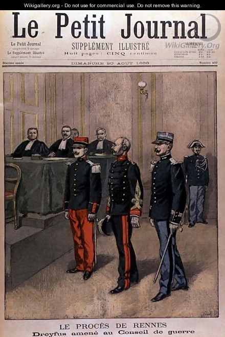 The Rennes Trial Dreyfus Brought to the Court Martial, cover of Le Petit Journal, 20 August 1899 - Oswaldo Tofani