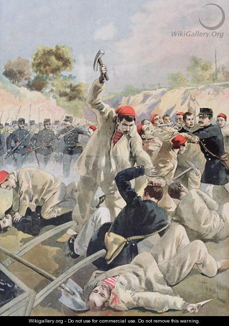 A Revolt of French Anarchists in Guyana, illustration from Le Petit Journal, 16th December 1894 - Oswaldo Tofani