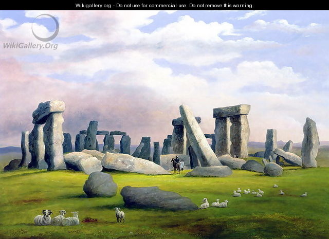 Sheep Grazing, Stonehenge, Wiltshire - Richard Tongue