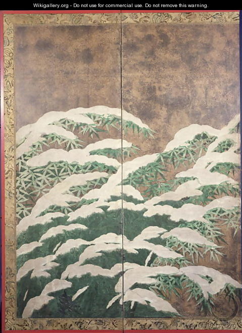 Bamboos under snow 2 - Mitsuyoshi (Gyobu) (Kyuyoku) Tosa