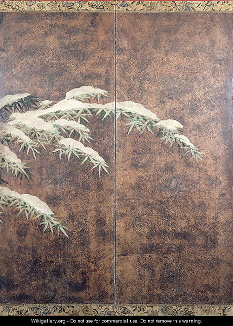 Bamboos under snow - Mitsuyoshi (Gyobu) (Kyuyoku) Tosa