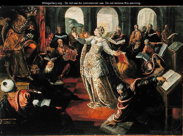 The Dispute of Catherine of Alexandria with the philosophers - Jacopo Tintoretto (Robusti)