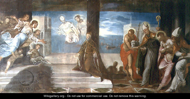 Doge Alvise Mocenigo d.1577 presented to the Redeemer, c.1577 - Jacopo Tintoretto (Robusti)