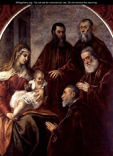 Madonna and child with four Statesmen - Jacopo Tintoretto (Robusti)