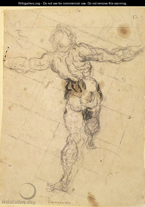 Study of a Male Nude from Behind, c.1577 - Jacopo Tintoretto (Robusti)