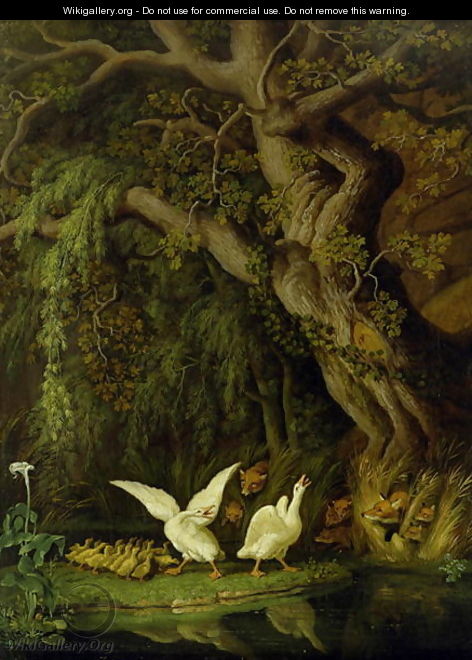 Foxes and Geese - Johann Heinrich The Elder Tischbein